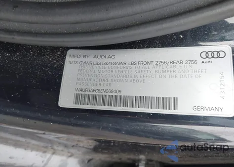 2014 Audi A6 3.0T Premium Plus from USA, damaged, VIN WAUFGAFC8EN069409